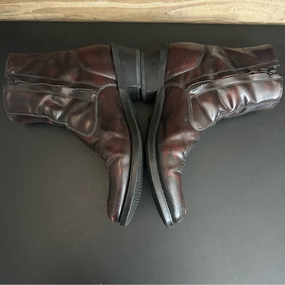 Laredo Long Haul Leather Black Cherry Zip Short Western Boot 62008 Men Sz 9.5 EW - Picture 7 of 9